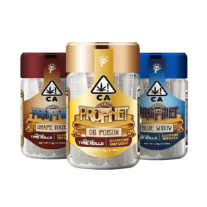 Three Prophet pre-roll jars in different flavors